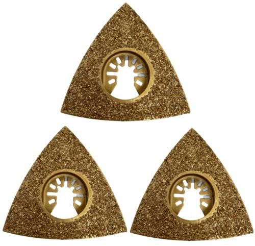 Rennie Tool - 3 Pack - 78mm Carbide Rasp Multi Tool Blades Cutter Saw Set | Compatible with Dremel Fein Multimaster Makita Multitools Etc Oscillating Blade For Mortar, Grout & Adhesive Removal