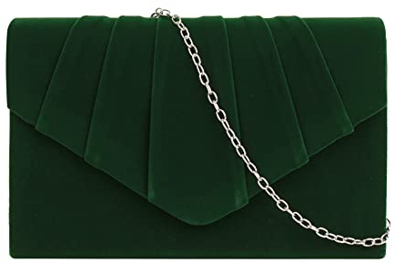 MEGAUK Damen Samt Clutch Elegant Abendtasche Handtasche Envelope Tasche Unterarmtasche mit Kette für Hochzeit Wedding Prom Party