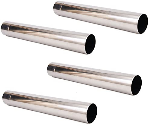 HEIBTENY 4 st rökrör 60 mm dia spis rökrör rostfritt stål silver eldstad tillbehör spisrör för vedstocksbrännare eldstad varmvattenberedare camping (30 cm lång)