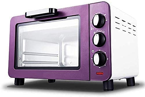 CAZARU Mini Horno de 15 litros, Mini Horno eléctrico Negro con Temporizador pequeño Horno eléctrico para Caravana hogar Horno pequeño Happy Life
