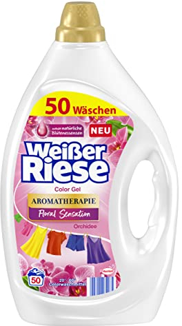 Weißer Riese Color Gel Aromatherapie Floral Sensation (50 Waschladungen), Color Waschmittel mit Orchidee für unwiderstehlich duftende & strahlend saubere Wäsche, 100 % recycelbar*