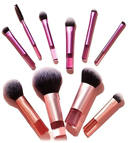 Set de brochas de maquillaje profesional 10 piezas Pinceles de maquillaje Set, Kit de minibrochas Real Technique Travel Fantasy brochas de maquillaje para sombras de ojos, iluminadores