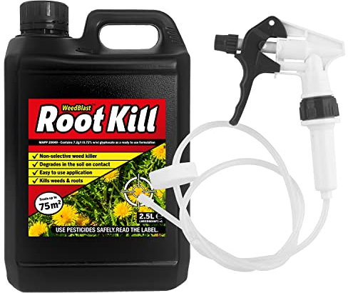 Weedblast Rootkill Weedkiller 2.5L Litre, Ready to use Glyphosate Weed Killer, Long Hose Trigger