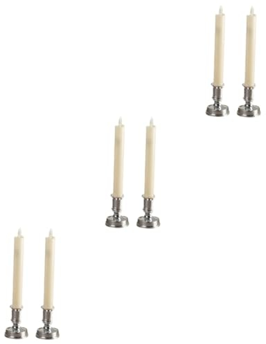 Gadpiparty 3 Paires Lampe LED Andle Bougies Coniques sans Flamme Bougies Coniques Électriques sans Fumée Chauffe-Plat Décoratives LED Halloween Lumière Ambiante