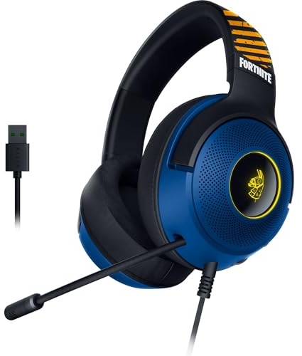Razer Kraken V3 X - Fortnite Edition Kabelgebundenes USB-Gaming-Headset (Ultraleichter Kopfhörer, Triforce 40mm Treiber, HyperClear-Mikrofon, RGB) Fortnite