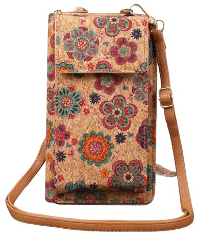aolaso Cork Handytasche zum Umhängen Damen, Kleine Schultertasche Handytasche zum Umhängen mit Kartenfächer Crossbody mit Schultergurt