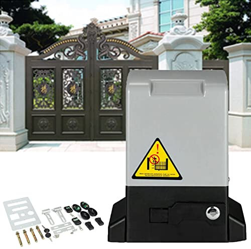 Apricancello Automatico Scorrevole con 2 telecomandi, Motore Elettrico per Cancello Scorrevole per Vialetto Scorrevole, Kit Completo Sistema di Sicurezza Hardware per Operatore del Cancello,370W#800