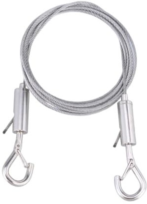 Drahtseil Einstellbar Stahlseil Seilaufhängung,1.5mm Edelstahlseil Mit Schleife Und Haken Seilabhängung, Edelstahl Bilder Aufhängen Seil Gardinenaufhängung Für Gardinen Bilder Max 30kg (1, 2 Meter)