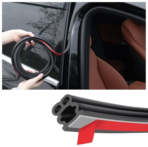 52.5Ft Car Door Seal,Thickened Rubber Automotive Weather Stripping for Hoods,Trunks,Windows,Universal Soundproof Car Weather Stripping Car Accessories for Most Car,Truck,SUV (52.5Ft)