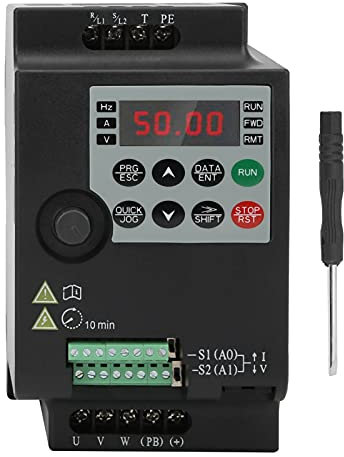 TOOLSGO Vector Frequency Converter V F Control PID Automatic Adjustment Electronic Component for CNC Router Milling Engraving Machine (SC100-0R7G-2SB single-phase AC220-240V)