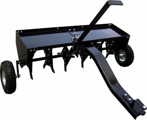 Ama Rasenlüfter für Rasentraktor mit 24 Stahlklingen – Arbeitsbreite 102 cm, pneumatische Räder 25 cm, Tiefenverstellung 8 cm, ideal für die Gartenarbeit