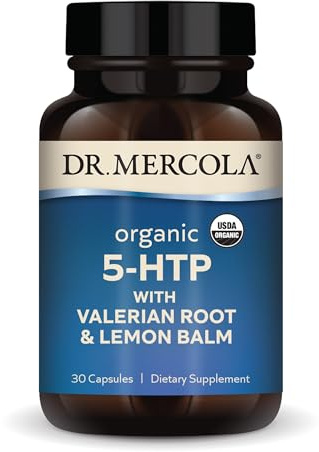 Dr. Mercola Organic 5-HTP with Valerian Root and Lemon Balm, 30 Servings (30 Capsules), Dietary Supplement, Suports Restful Sleep, Non-GMO, Certified USDA Organic