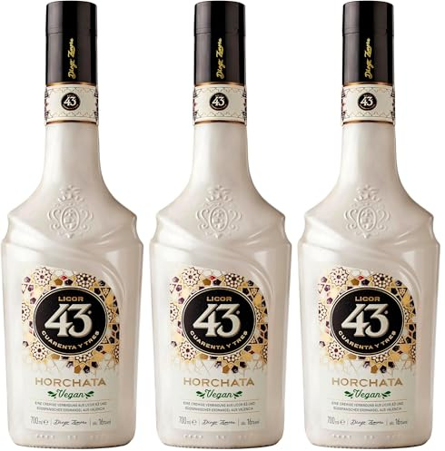 LICOR 43 Horchata, Fusión Licor 43 y Horchata Valenciana, Licor Sin Lactosa y Sin Gluten, 700 ml (Paquete de 3)