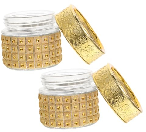 VALICLUD 2stücke Kleine Glasdosen Mit Deckel Cremetiegel Kleine Lotion Runde Leere Kosmetikbehälter Tragbare Reise-vorratsdosen Reisebehälter Für Lotionen Und Cremes Fassungsvermögen