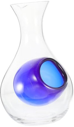 HEALEEP Decantador De Vino De Vidrio Azul Rápido Servir Vino Tinto Para Uso Casa Eventos Sociales Con Amigos y Familiares