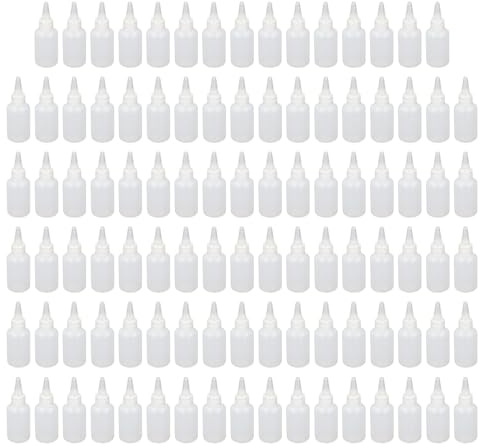 Nurnesy, 100 Stück, 50 Ml, Leere Quetschflaschen – Halbtransparenter Flüssigkeitsspender aus Kunststoff mit Messskala für Farbstoff, Öl, Tinte und Farbe