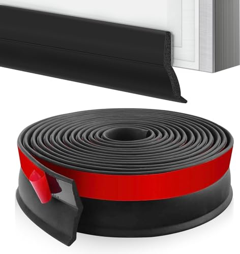 Woobroo 3m Garage Door Seal, Draught Excluder for Doors, Self-Adhesive Rubber Draught Excluder for Weather and Dust Protection