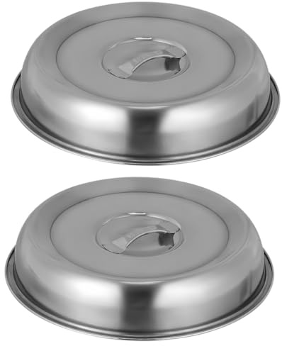 OFFIGAM 2 Piezas Cubierta De Verduras Cubierta De Bistec Redonda De Acero Inoxidable Tapadera para Plancha De Asar Herramienta De Cocina para Barbacoa