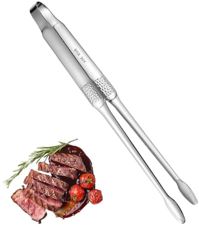 Pinzas de servicio – Pinza antideslizante de acero inoxidable | Herramienta de cocción, para comidas al aire libre Picnic Camping Restaurant Buffet