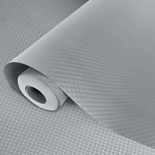 50cmx600cm Protector Cajones Cocina EVA Plastico, Alfombras Non Adhesivo para Nevera Mueble Estante Organizador, Antiincrustante Resistente al Agua y Antideslizante Alfombrilla para Cajones, Gris