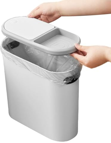 Yulokdwi De Basura | Papelera De Baño 10 Litros Tapa Presión | Papelera Para Dormitorio Trabajo Baño | Interior Casa Apartamento