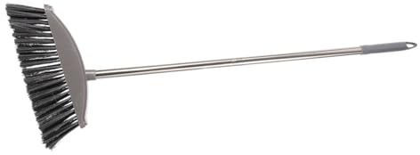 TOVINANNA Stainless Steel Long Handle Household Cleaning Broom with Thick Bristles for Indoor Outdoor Floor Sweeping and Pet Hair Removal Heavy Duty Home and Office Floor Wiper