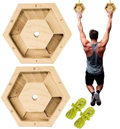 Protoence Fingertrainer Für Die Fingerstärkung - Sechseckiges Holz Unterarm Trainingsgerät | Holz Hangboard Für Das Klettertraining - Für Das Heimtraining Die Praxis Der Übung Workout Klettern