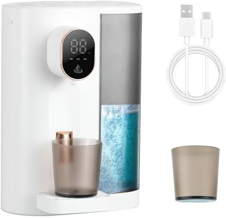 Automatic Mouthwash Dispenser, Wand-Automatischer Mundwasserspender, Elektrischer Wall Mounted Dispenser for Bathroom, 600ml Mouthwash Dispenser mit 2 magnetischen wiederverwendbaren Bechern