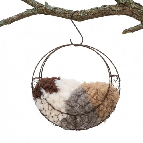 Conteneur pour matériaux de nids d'oiseaux | Présentoir de fleurs en forme de lune - Cage en fil pour matériel de nidification des colibris | pour intérieur extérieur, jardin, balcon, terrasse