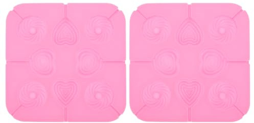 VALICLUD Moule à Sucettes en Silicone 8 Cavités Cœur Rose 40 Bâtons Réutilisables, Moule Pâtisserie Flexible Antiadhésif pour Bonbons Glacés, Crèmes Glacées et Confiserie Maison