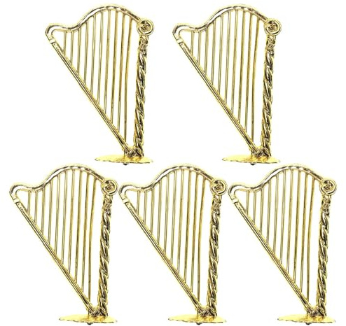 Miniaturharfe, Mini-Puppenhaus mit Harfe, 7,5 x 5 cm, einfache Aufbewahrung, Tiny Harps Schreibtischfiguren für Puppenhaus mit exquisiter Verarbeitung, Musikinstrument-Modell
