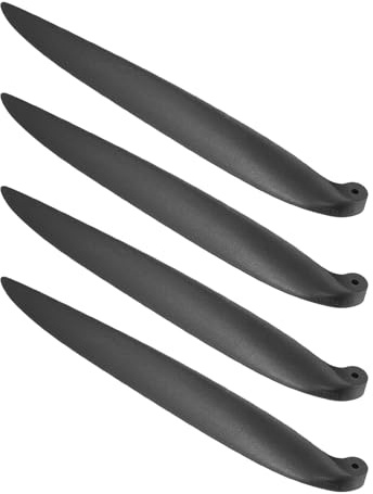 sourcing map RC Glider Propeller Replacement Prop Blades, 15.5x13 Inch RC Folding Propeller Nylon Blades Parts for Spinner D28-D48mm Glider Airplane Prop Replacement(Black, 2 Pairs)