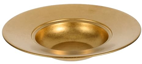Kichvoe Plato Multifuncional para Sopa y Pasta de Acero Inoxidable Diseño Italiano Vintage de 26 CM Color Dorado Adecuado para Cenas y Servir Comida