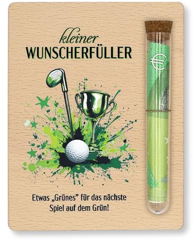 ZUKLA Verpackung für Geldgeschenke Golf - 13 x 10 cm - mit Reagenzglas - Geschenk für Golfer - Geldgeschenk Verpackung Holz