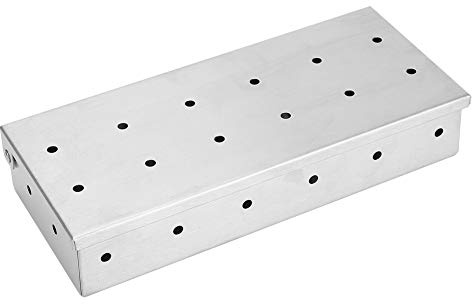 Xiuganpo Caja para Ahumar para Barbacoa, Caja para Ahumar con Astillas de Madera de Acero Inoxidable de Gran Capacidad, Herramienta de Barbacoa Ideal para Picnics y Acampadas