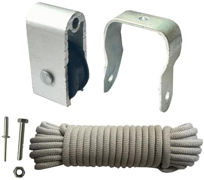 Zambuph Kit de polea para Escalera Extensible con Cuerda de 12 Metros. Materiales Fabricados para garantizar una funcionalidad Duradera. Kit de polea para