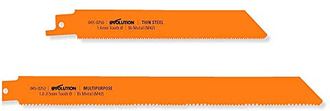 Evolution Power Tools RAGE8 Doppelpack Säbelsägeblätter (Dünnstahl und Mehrzweck)