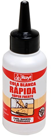 Rayt 038-03 Botellín de cola blanca súper fuerte para madera, papel, cartón, cerámica y todo tipo de materiales porosos, 125gr