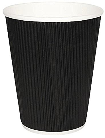 Fiesta Lot de 500 gobelets jetablesà paroi ondulée Noir 340 ml