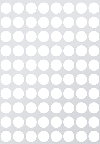 Sticker Weiß 13 mm runde Aufkleber - Größe 1,3 cm Klebepunkte 400 Vorteilspack von Royal Green (Weiß, 1200)