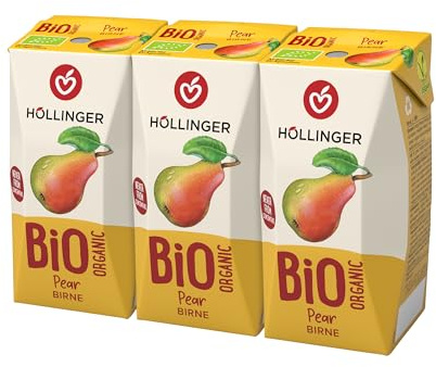 Höllinger Jus de Poire Bio, Jamais à Base de Concentré, 24x200ml, Lot de 24 Briquettes