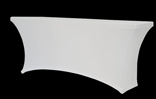 Gastro Uzal Stretch Tischhusse Tischhussen Stretchhusse Husse Hussen Biertischhusse für Hochzeit Event weiß 180 x 80 cm,