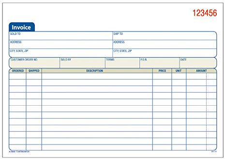 Adams Invoice Book, 3-Part, Carbonless, 5.56 x 8.44 Inch, 50 Sets per Book, White, Canary, and Pink (TC5840), White/Canary/Pink