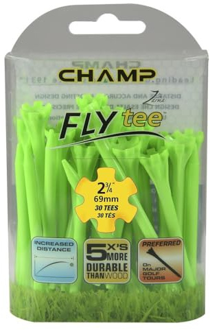 Champ Golf Fly Tee Paquete De 30 - Verde, 70mm