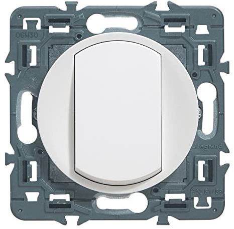 LEGRAND - Interrupteur Poussoir Céliane Soft - 6A - Commande d'Eclairage Silencieuse - Prêt à Installer - Fabriqué En France - Blanc