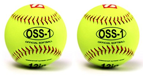 OSS-1 palla da softball allenamento , t 12'', c bianco 2 pz