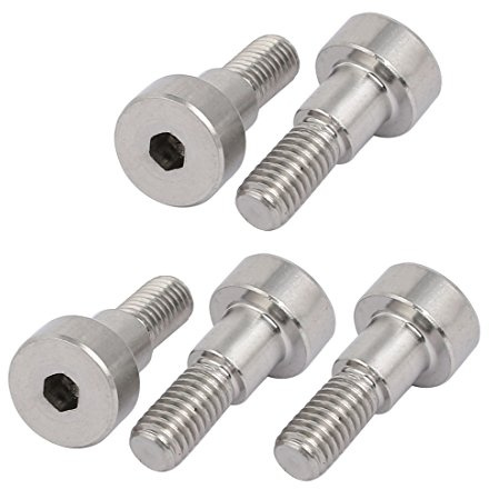 uxcell 5pcs 304 Stainless Steel Hex Socket Shoulder Bolt 6mm Shoulder Dia 6mm Shoulder Length M5 Thread