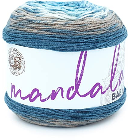 Lion Brand Yarn Mandala Baby Multicolor Yarn for Knitting, Crochet, and Crafts, Wishing Well, 1 Pack