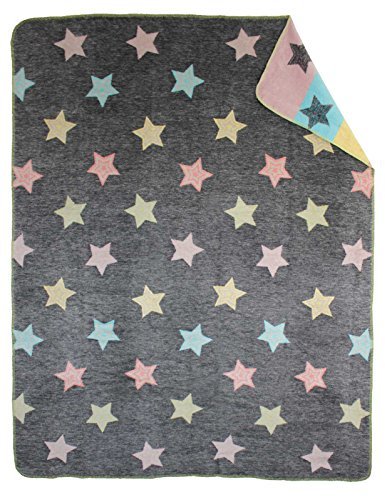 Moon Luxus Sterne bunt Wolldecke Kuscheldecke 150x200