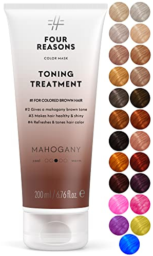 Four Reasons Haartönung Conditioner - Mahagoni - Natürliche Spülung und Intensivtönung für Haare - Semi permanente Haarfarbe in dunkelbraun - Intensive & Schonende Farben Tönung